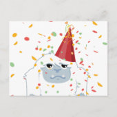 Confetti Party Yeti Einladungspostkarte (Vorderseite)
