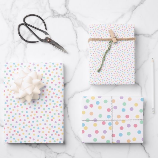 Confetti Pastels (Dots) Geschenkpapier Set (Vorderseite)