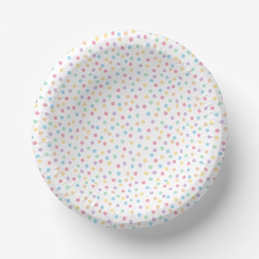 Confetti Pastels (Dots) Pappteller (Vorderseite)