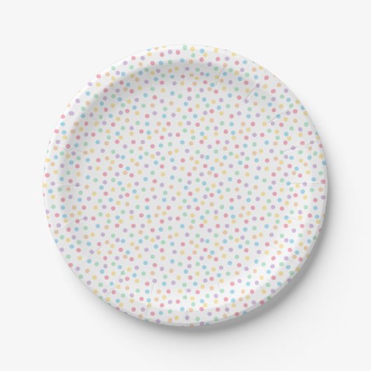 Confetti Pastels (Dots) Pappteller (Vorderseite)
