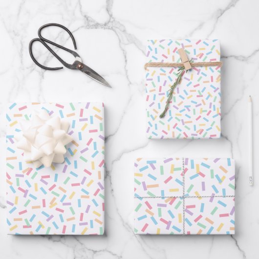 Confetti Pastels (Sprinklen) Geschenkpapier Set (Vorderseite)