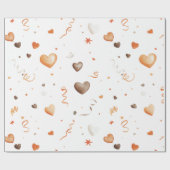 Confetti Peach Chocolate Hearts Birthday Geschenkpapier (Flach)