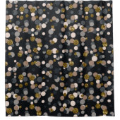 Confetti Peach, Maple, Grau und Gold Glitzer Duschvorhang (Vorderseite)
