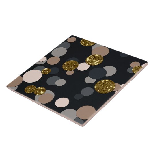 Confetti Peach, Maple, Grau und Gold Glitzer Fliese (Seite)