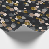 Confetti Peach, Maple, Grau und Gold Glitzer Geschenkpapier (Ecke)