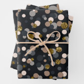 Confetti Peach, Maple, Grau und Gold Glitzer Geschenkpapier Set (Beispiel)