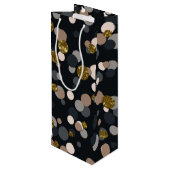 Confetti Peach, Maple, Grau und Gold Glitzer Geschenktüte Für Weinflaschen (Rückseite Schrägansicht)