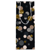 Confetti Peach, Maple, Grau und Gold Glitzer Geschenktüte Für Weinflaschen (Rückseite)