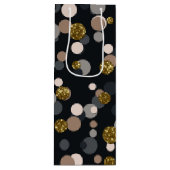 Confetti Peach, Maple, Grau und Gold Glitzer Geschenktüte Für Weinflaschen (Vorderseite)