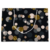 Confetti Peach, Maple, Grau und Gold Glitzer Große Geschenktüte (Vorderseite)