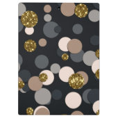 Confetti Peach, Maple, Grau und Gold Glitzer Klemmbrett (Rückseite)