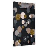 Confetti Peach, Maple, Grau und Gold Glitzer Klemmbrett (Rechts)