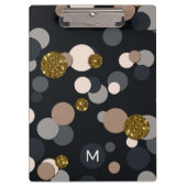 Confetti Peach, Maple, Grau und Gold Glitzer Klemmbrett (Vorderseite)