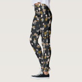 Confetti Peach, Maple, Grau und Gold Glitzer Leggings (Links)