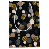 Confetti Peach, Maple, Grau und Gold Glitzer Mittlere Geschenktüte (Vorderseite)