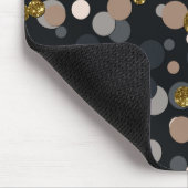 Confetti Peach, Maple, Grau und Gold Glitzer Mousepad (Ecke)