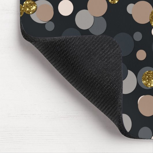 Confetti Peach, Maple, Grau und Gold Glitzer Mousepad (Ecke)
