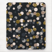 Confetti Peach, Maple, Grau und Gold Glitzer Mousepad (Vorne)