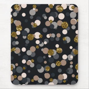 Confetti Peach, Maple, Grau und Gold Glitzer Mousepad