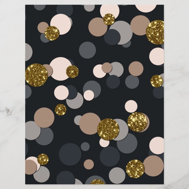 Confetti Peach, Maple, Grau und Gold Glitzer Paper (Vorderseite)