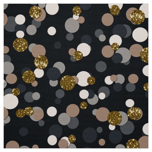 Confetti Peach, Maple, Grau und Gold Glitzer Stoff (Muster)
