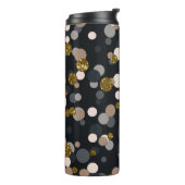 Confetti Peach, Maple, Grau und Gold Glitzer Thermosbecher (Nach links gedreht)