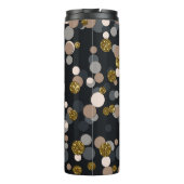 Confetti Peach, Maple, Grau und Gold Glitzer Thermosbecher (Rückseite)