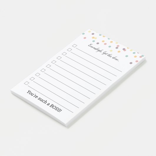 Confetti Personalisiert Lined Checklist Post-it Klebezettel (angewinkelt)