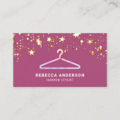 Confetti Pink Clothes Hanger Fashion Stylist Visitenkarte (Vorderseite)