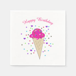 Confetti Pink Ice Creme Serviette