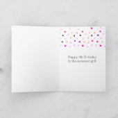 Confetti Pink Polka Dot 4. Geburtstag Karte (Innenseite)