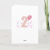Confetti Pink Polka Dot Happy 2. Geburtstag Karte (Rückseite)