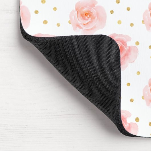 Confetti Pink Rose Mousepad (Ecke)