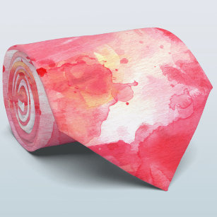 Confetti Pink Wasserfarbe Abstrakt gestrichen Krawatte