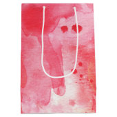 Confetti Pink Wasserfarbe Abstrakt gestrichen Mittlere Geschenktüte (Rückseite)