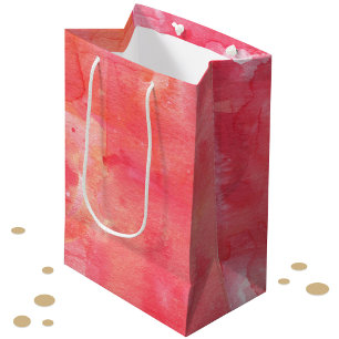 Confetti Pink Wasserfarbe Abstrakt gestrichen Mittlere Geschenktüte