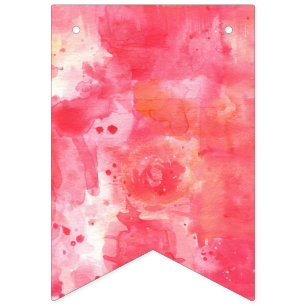 Confetti Pink Wasserfarbe Abstrakt gestrichen Wimpelkette