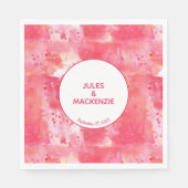 Confetti Pink Wasserfarbe Abstrakt Moderne Serviette (Vorderseite)