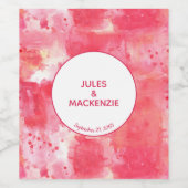 Confetti Pink Wasserfarbe Abstrakt Moderne Weinetikett (Einzelnes Label)