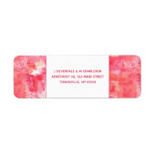 Confetti Pink Wasserfarbe Abstrakte Rücksendeadres (Vorne)