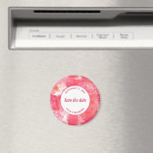 Confetti Pink Wasserfarbe Save the Date Abstrakt Magnet (In Situ (Geschirrspüler))