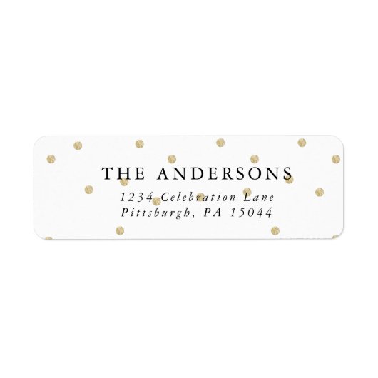 Confetti Polka Dot Holiday Address Label (Vorne)