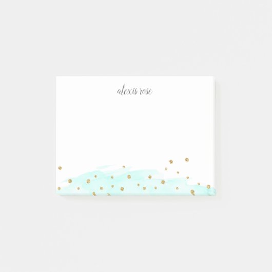 Confetti Pop | Münze | Chic Personalisiert Post-it Klebezettel (Vorderseite)