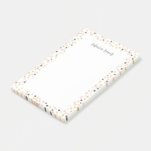 Confetti Pop Personalisiert Post-it Klebezettel (angewinkelt)