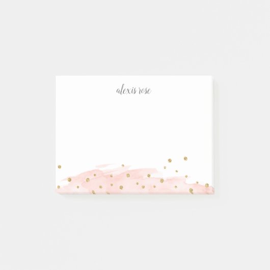 Confetti Pop | Rosa | Chic Personalisiert Post-it Klebezettel (Vorderseite)