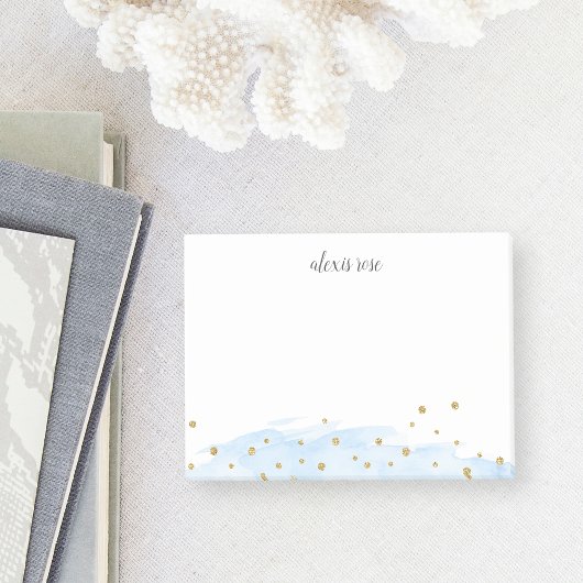 Confetti Pop | Sky | Chic Personalisiert Post-it Klebezettel