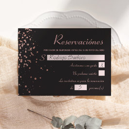 Confetti Quinceanera Spanische Reservaciónes Card Einladung
