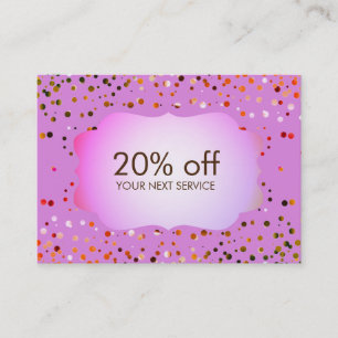 Confetti-rosa Kupon-Karten-Beleg-Rabatt-Geschenk Rabattkarte