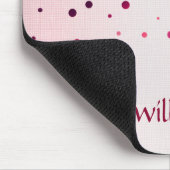 Confetti-rosa LeinenGlitzer-Girly Punkte Mousepad (Ecke)