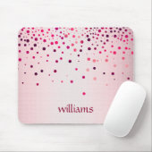 Confetti-rosa LeinenGlitzer-Girly Punkte Mousepad (Mit Mouse)